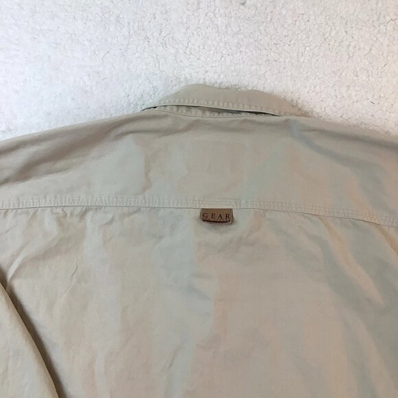 Gear For Sports Fear This Logo Button Up Long Sleeve Shirt Men's Size 2XL Khaki - Picture 3 of 10